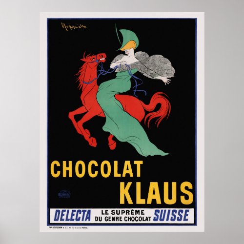 Chocolat Klaus Leonetto Cappiello 1903 Vintage Poster