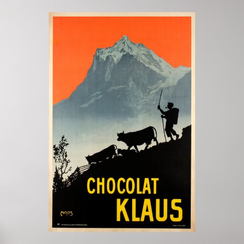 Chocolat KlausSwiss Vintage Advertising Poster