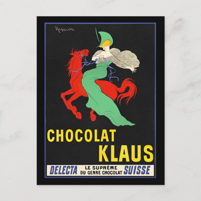 Chocolat Klaus, vintage advertising poster, Postcard (Front)