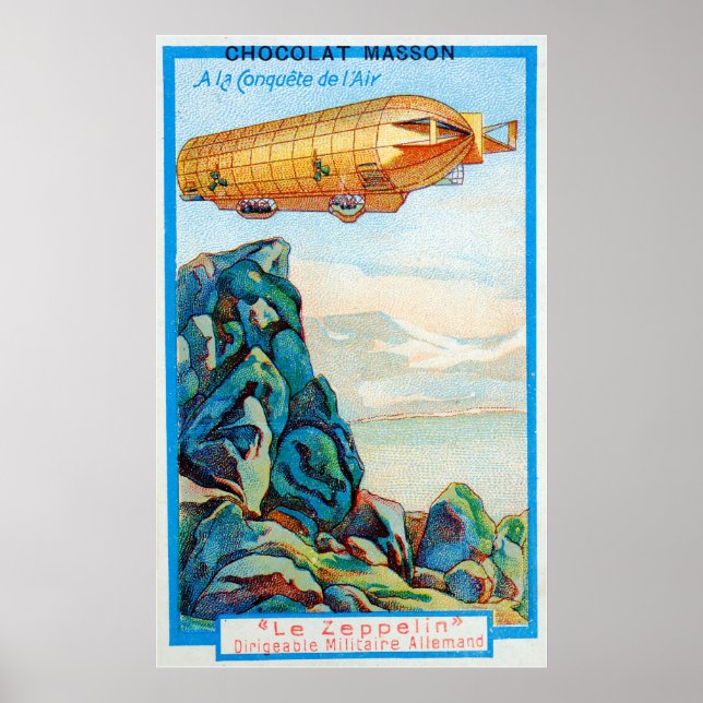 Chocolat Masson Ad with Zeppelin Airship Poster (Front)