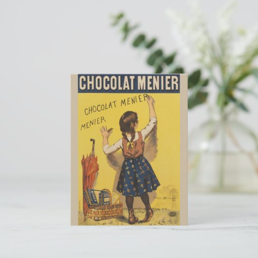 Chocolat Menier Little Girl Wall Writing (Standing Front)