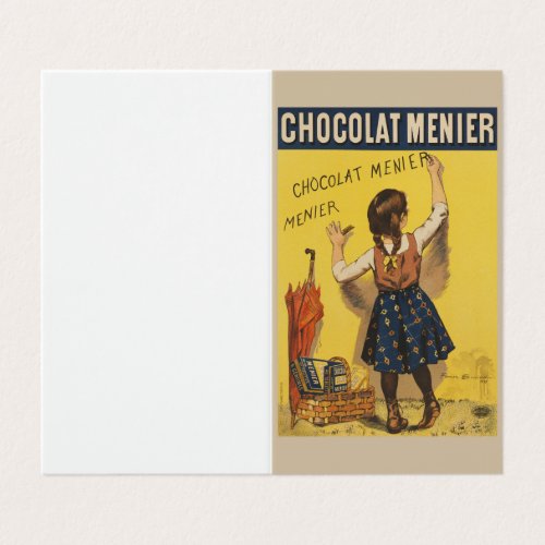 Chocolat Menier Little Girl Wall Writing 