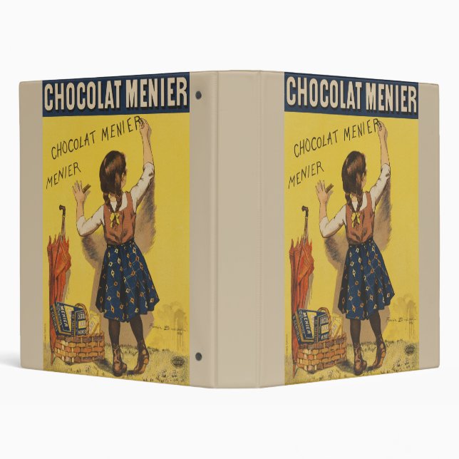 Chocolat Menier Little Girl Wall Writing  3 Ring Binder (Background)