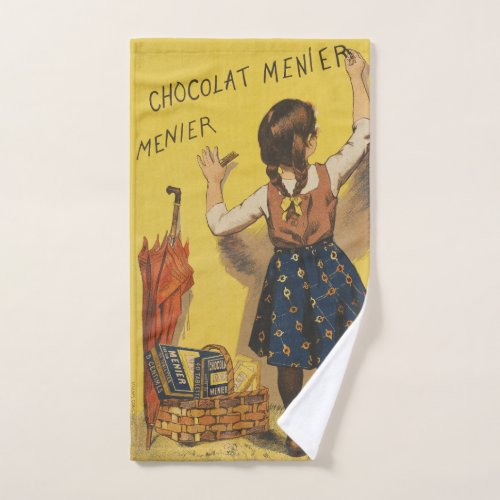 Chocolat Menier Little Girl Wall Writing  Bath Towel Set