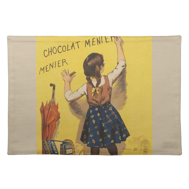Chocolat Menier Little Girl Wall Writing  Cloth Placemat (Front)