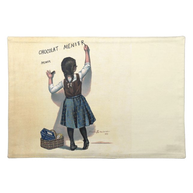 Chocolat Menier Little Girl Wall Writing  Cloth Placemat (Front)