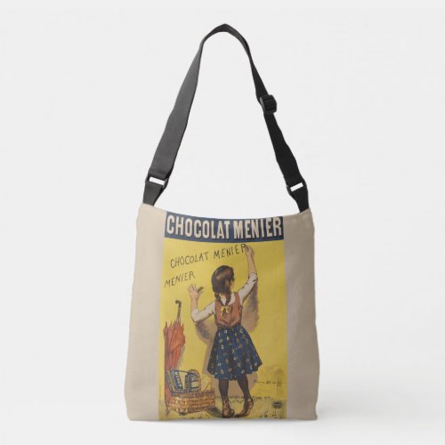 Chocolat Menier Little Girl Wall Writing  Crossbody Bag