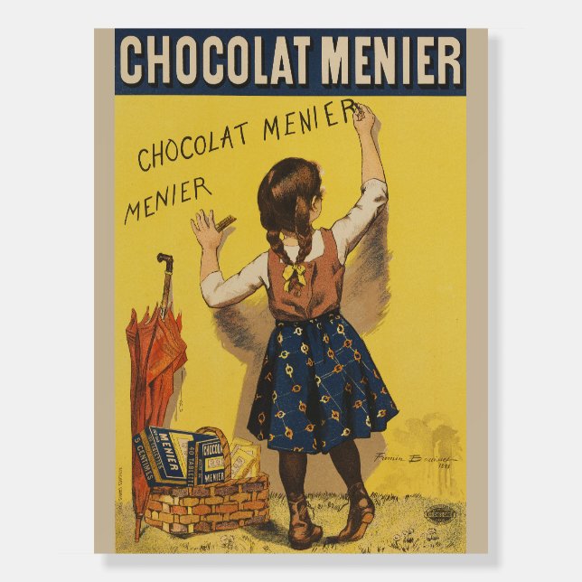 Chocolat Menier Little Girl Wall Writing  Foam Board (Front)
