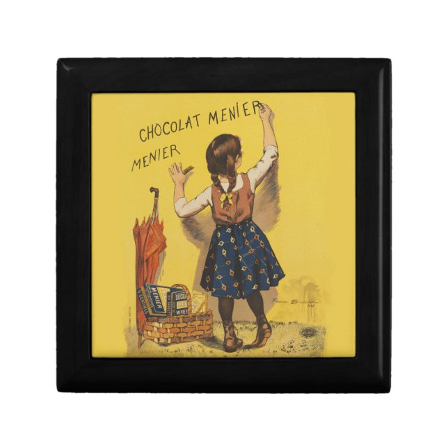 Chocolat Menier Little Girl Wall Writing  Gift Box (Front)