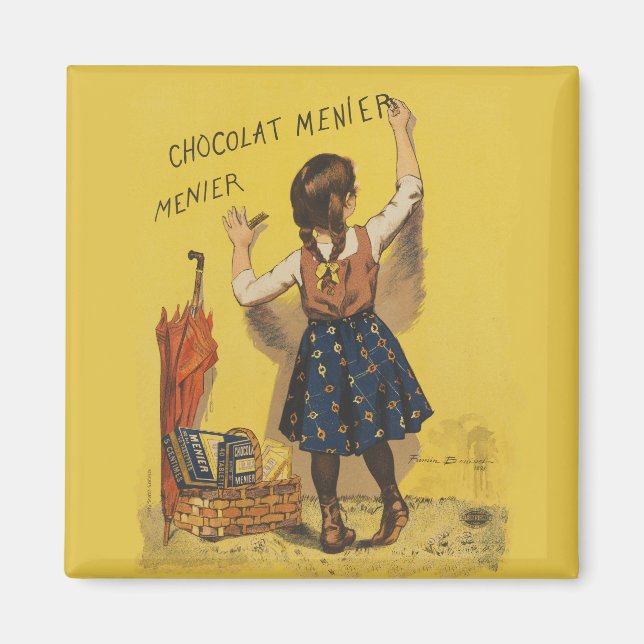 Chocolat Menier Little Girl Wall Writing  Magnet (Front)