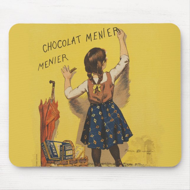 Chocolat Menier Little Girl Wall Writing  Mouse Pad (Front)