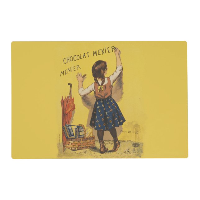 Chocolat Menier Little Girl Wall Writing  Placemat (Front)