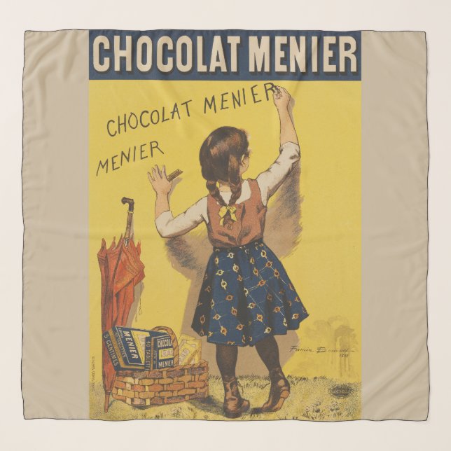 Chocolat Menier Little Girl Wall Writing  Scarf (Front)