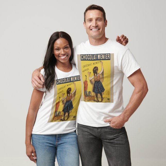 Chocolat Menier Little Girl Wall Writing  T-Shirt (Unisex)
