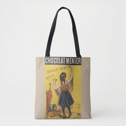 Chocolat Menier Little Girl Wall Writing  Tote Bag