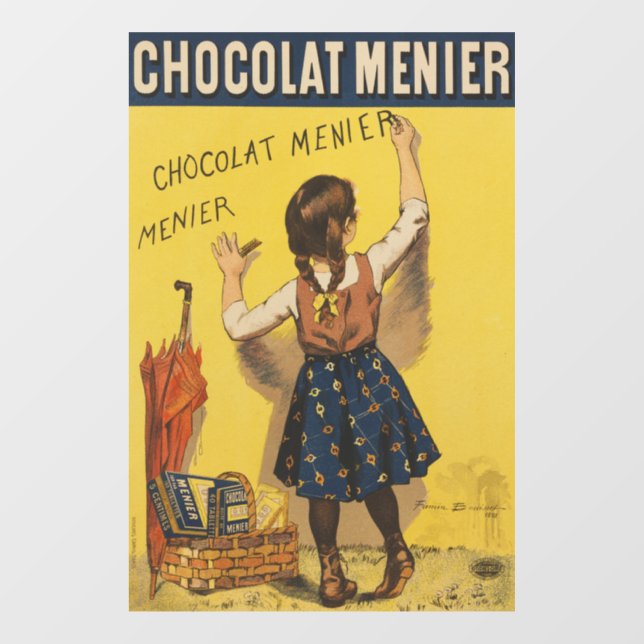Chocolat Menier Little Girl Wall Writing  Window Cling (Sheet)