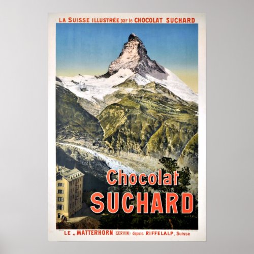 Chocolat Suchard le Matterhorn Cervin Vintage Poster