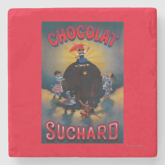 Chocolat Suchard Vintage PosterEurope Stone Coaster (Front)