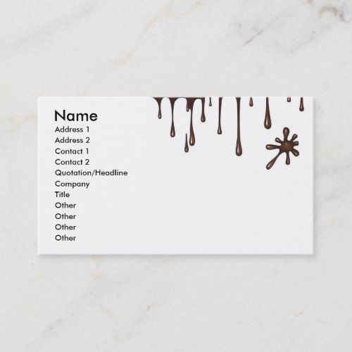 Chocolate1 Name Address 1 Address 2 Contact Business Card