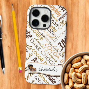 Chocolate, Almonds and Dark Chocolate Text Design iPhone 16 Pro Case