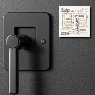 Chocolate, Almonds and Dark Chocolate Text Design Magnet