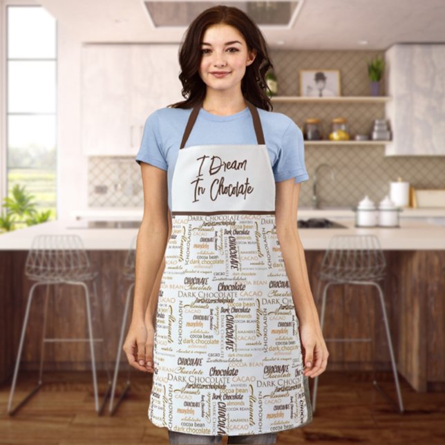 Chocolate Almonds and Dark Chocolate Word Cloud Apron (Creator Uploaded)