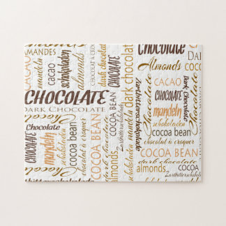 Chocolate, Almonds and Dark Chocolate Word Cloud Jigsaw Puzzle