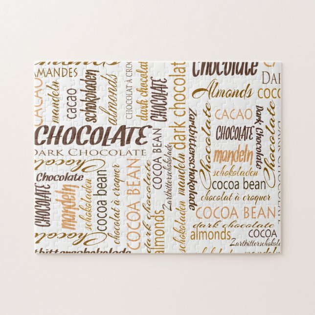 Chocolate, Almonds and Dark Chocolate Word Cloud Jigsaw Puzzle (Horizontal)