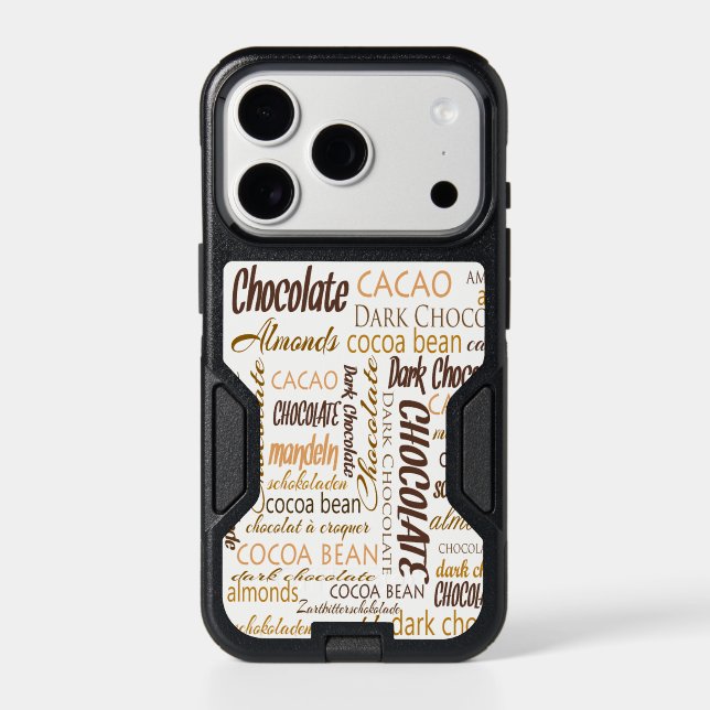 Chocolate, Almonds and Dark Chocolate Word Cloud Otterbox iPhone Case (Back)