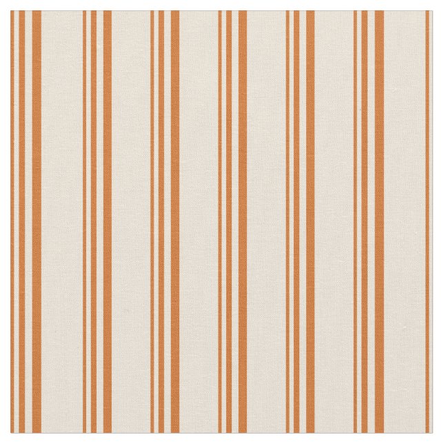 Chocolate and Bisque Colored Stripes Pattern Fabric (Close Up)
