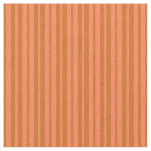 Chocolate and Coral Stripes Pattern Fabric