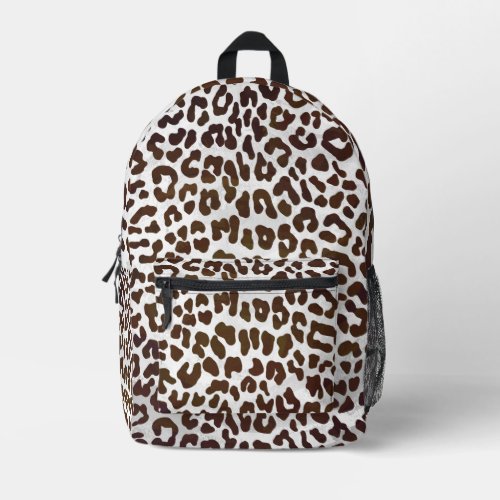 Chocolate and Cream Leopard Pattern Printed Backpack