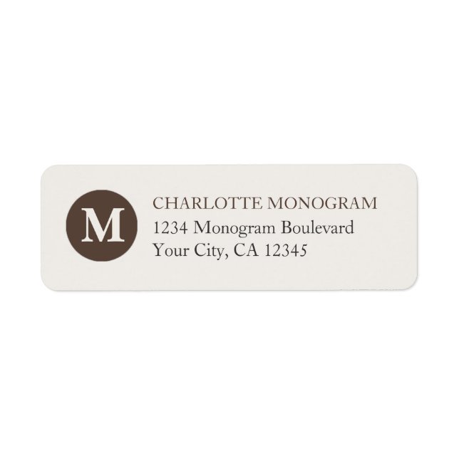 Chocolate and Cream Monogram Label (Front)