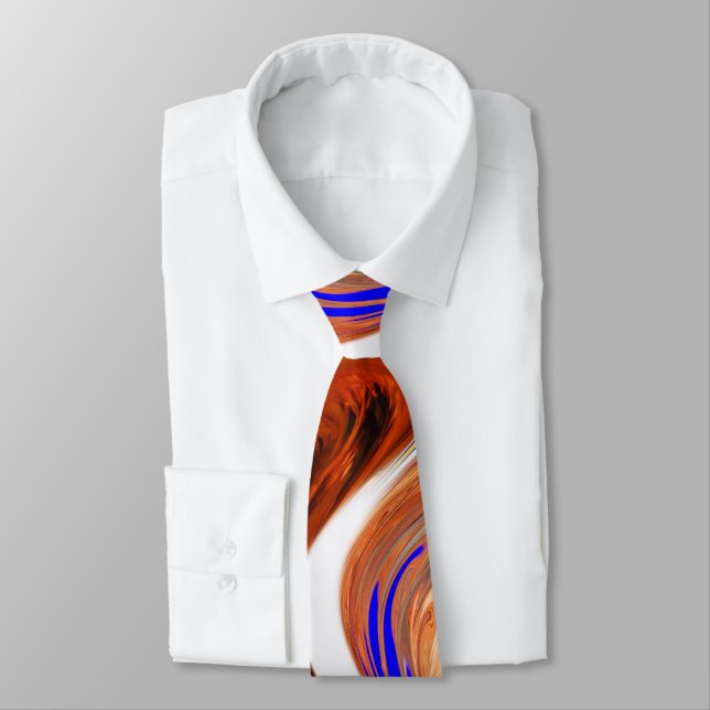 Chocolate and cream neck tie (Tied)