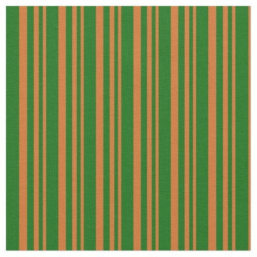 Chocolate and Dark Green Lines Pattern Fabric
