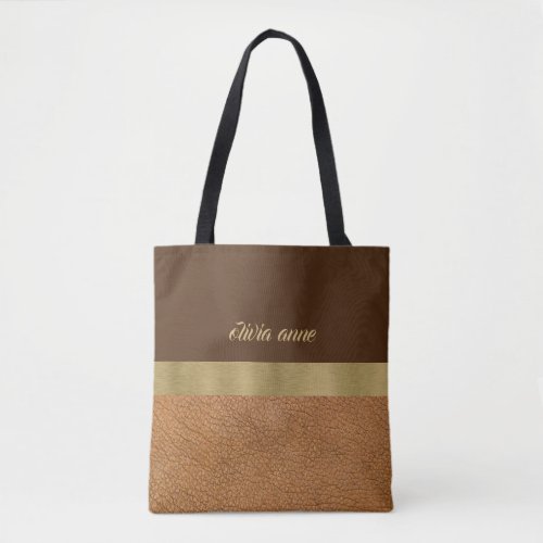 Chocolate and Gold Tote Bag