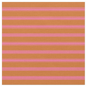 Chocolate and Hot Pink Colored Pattern Fabric