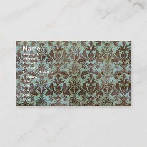 Chocolate and Mint Vintage Wallpaper Business Cards