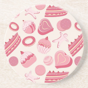 Chocolate and pastries pattern 2 coaster