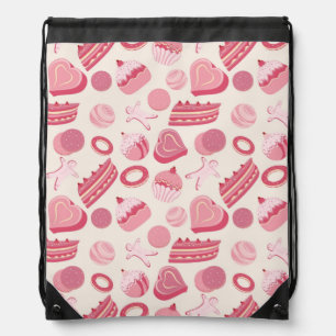 Chocolate and pastries pattern 2 drawstring bag