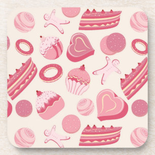 Chocolate and pastries pattern 2 drink coaster