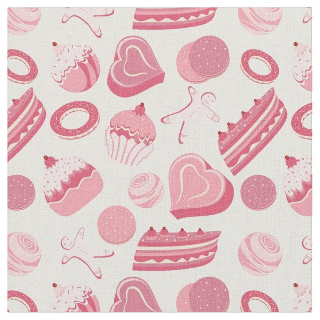 Chocolate and pastries pattern 2 fabric (Close Up)