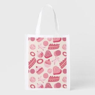 Chocolate and pastries pattern 2 grocery bag