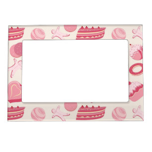 Chocolate and pastries pattern 2 magnetic picture frame