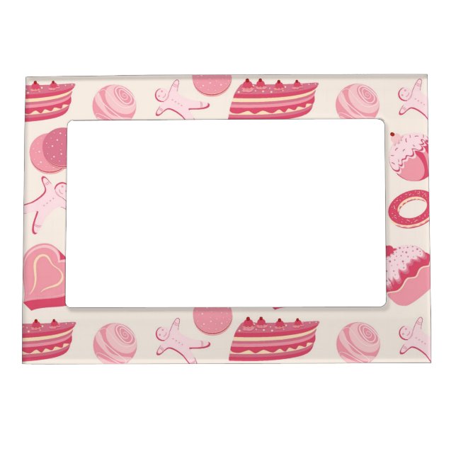 Chocolate and pastries pattern 2 magnetic picture frame (Front)