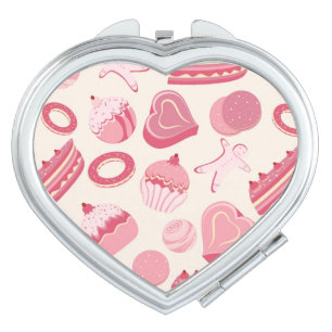 Chocolate and pastries pattern 2 makeup mirror