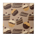 Chocolate and pastries pattern 3 ceramic tile