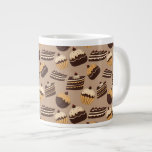 Chocolate and pastries pattern 3 giant coffee mug