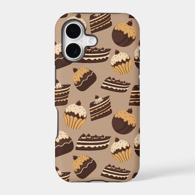 Chocolate and pastries pattern 3 iphone case (Back)