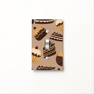 Chocolate and pastries pattern 3 light switch cover